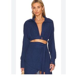 SAVANNAH MORROW BLUE CROPPED TOP AND MINI SKIRT SET NEVER WORN